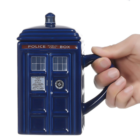 3D кружка с крышкой Тардис из Доктора Кто, 400 мл