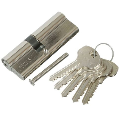 Личинка замка двери Apecs, SC-80(35/45)-Z-NI/SC-80(35/45)-NI, 00009061, 80 мм, никель