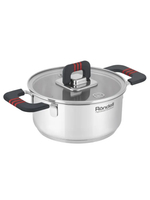 Кастрюля RONDELL RDS-1636 Stripes с крышкой 16 см, 1,2 л стальной