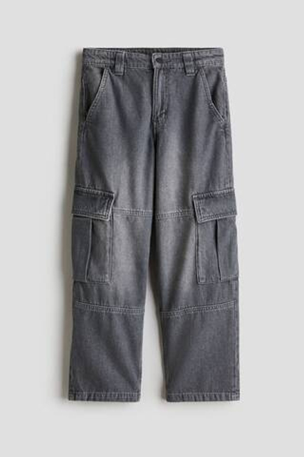 H&M Джинсы-карго, темно-серый