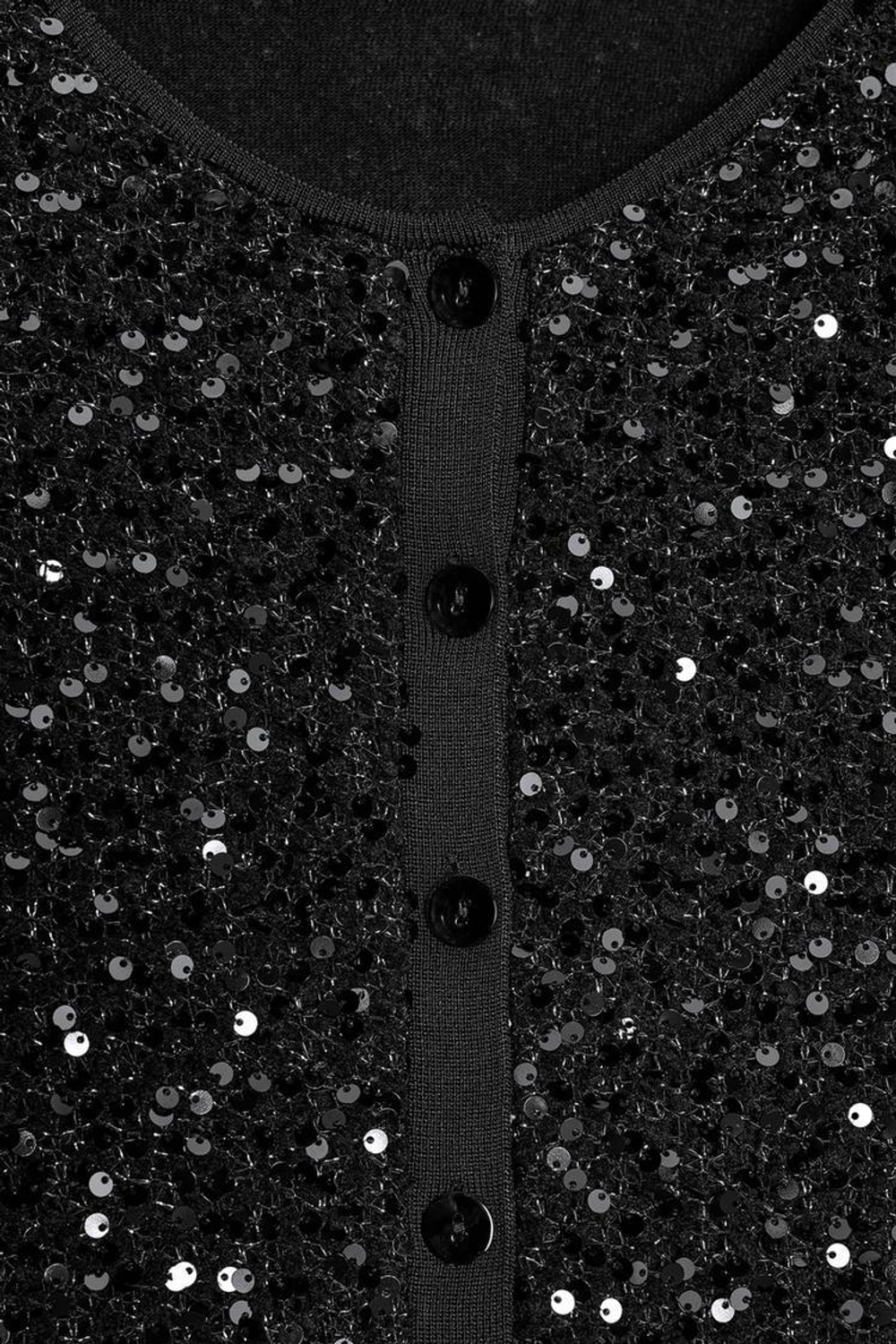 ZARA КАРДИГАН С ПАЙЕТКАМИ, ЧЕРНЫЙ