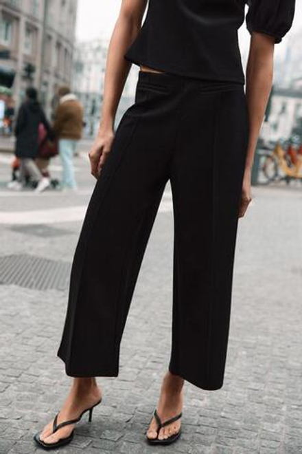 ZARA ОБЪЕМНЫЕ БРЮКИ, ЧЕРНЫЙ