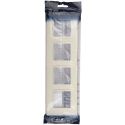 Рамка для розеток и выключателей ЭРА Elegance 14-5014-02 Classic, на 4 поста, слоновая кость