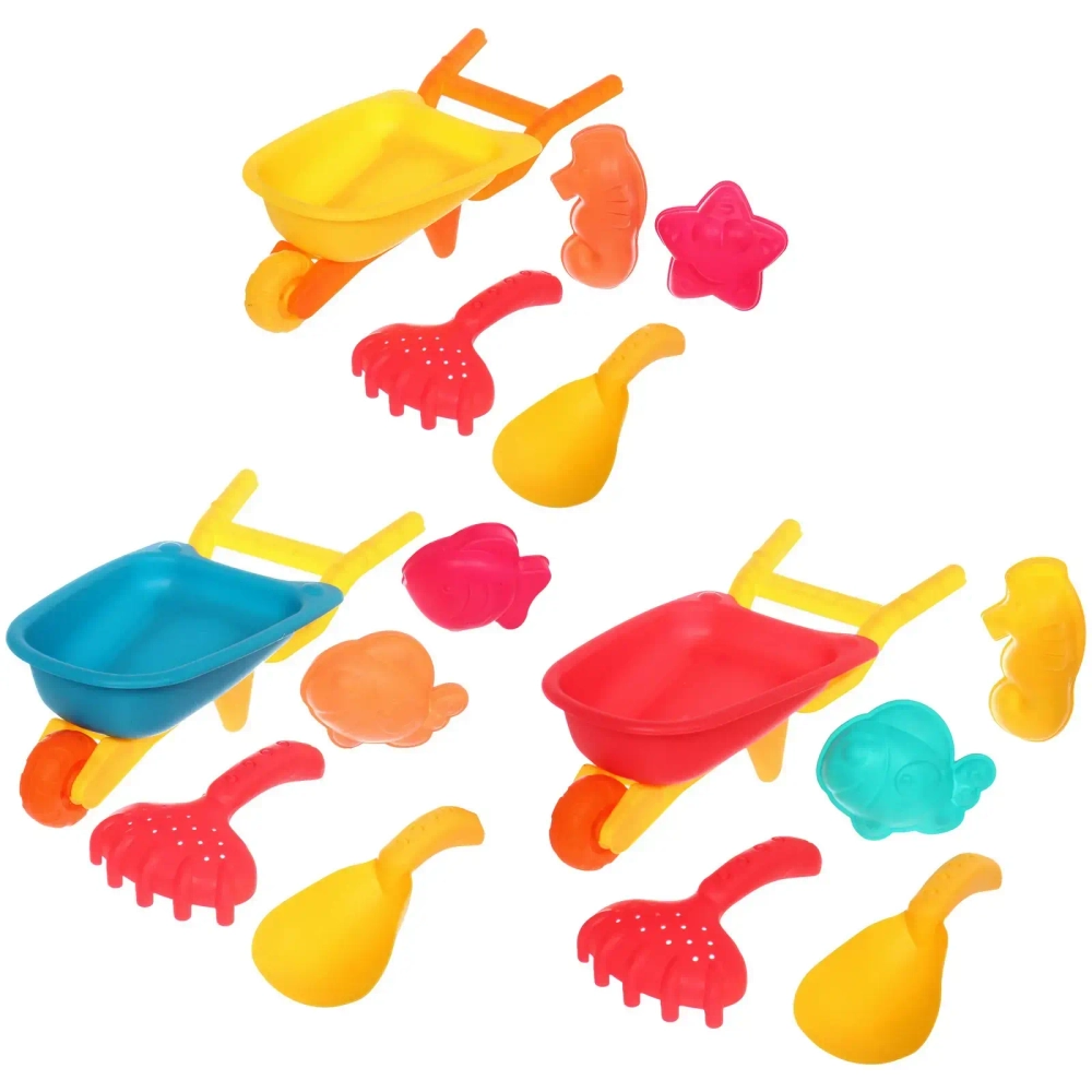 Набор для игры в песочнице «Тачка», 32*14 см, 5 предметов, микс