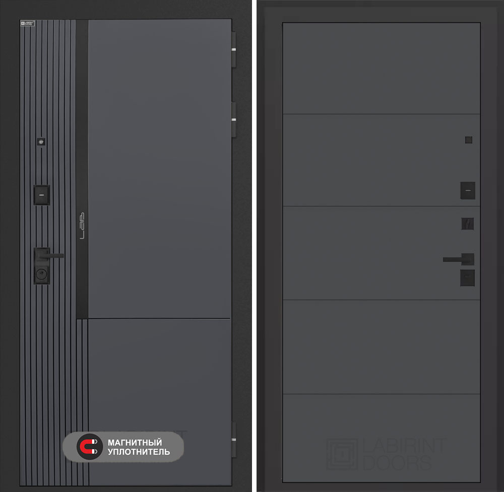 Входная дверь Лабиринт Лаб 2 Про - 13 Графит софт