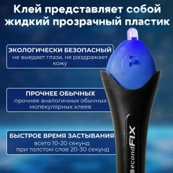 Эпоксидный клей-ручка 5secondFIX , супер-прочный , ультрафиолетовый, прозрачный состав;