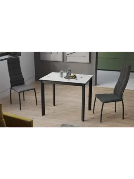 Стол кухонный Черный муар мрамор 90(130)х65х75