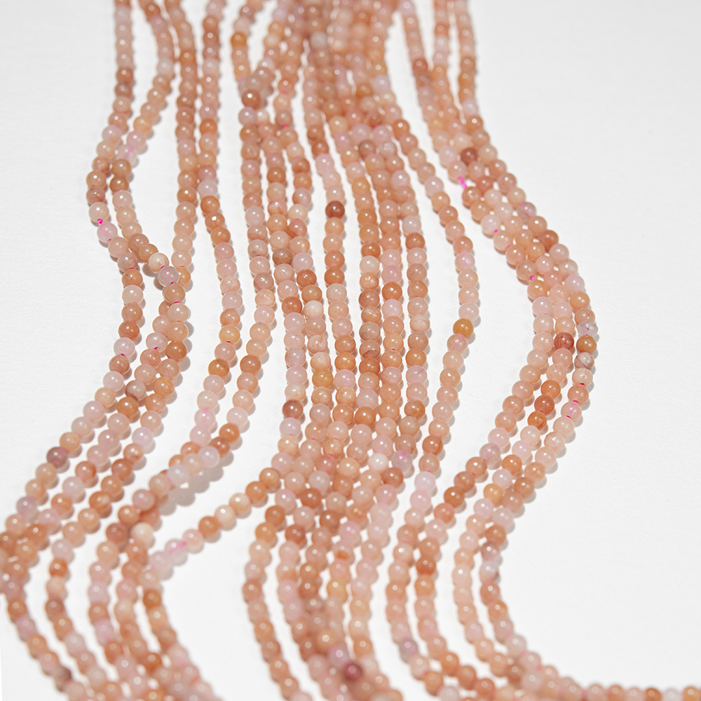 Авантюрин розовый натуральный, шар, 2,5мм