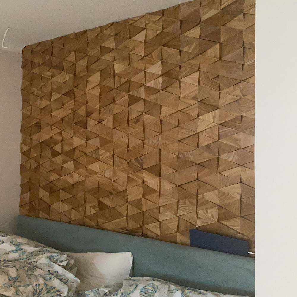 Деревянная мозаика для стен Wood Mosaic Трой спил