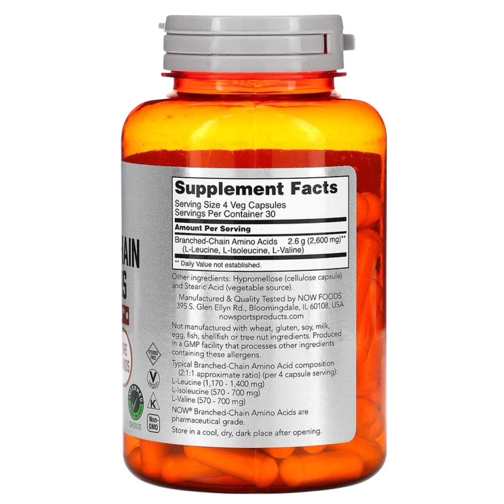 Now Foods Branched Chain Amino Acids 120 veg capsules BCAA , БСАА