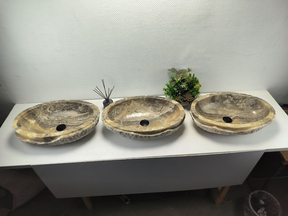 Раковина из оникса ТРИО! Oval Marmo Wave OO-62644 58*38*15