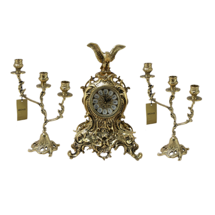 Bello De Bronze Каминные часы с канделябрами "Цезарь"
