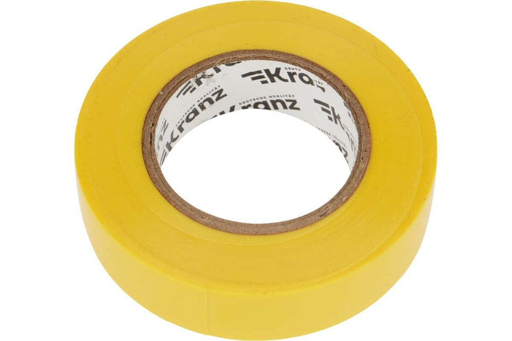Изолента ПВХ KRANZ 0,13х19 мм, 25 м, желтая KR-09-2202