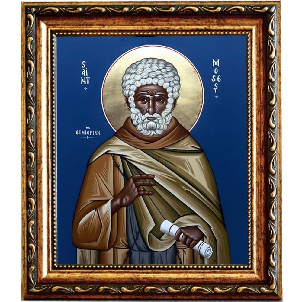 Моисей Мурин Эфиопский преподобный. Икона на холсте.
