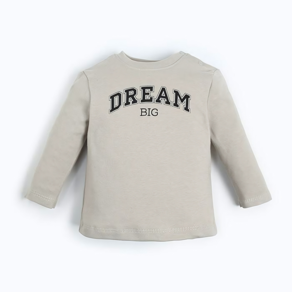 Футболка с дл.рукавом Street style, рост 62-68 см, бежевый (Крошка Я), 1 шт.