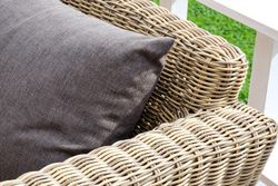 "Капучино" диван из искусственного ротанга трехместный, цвет соломенный