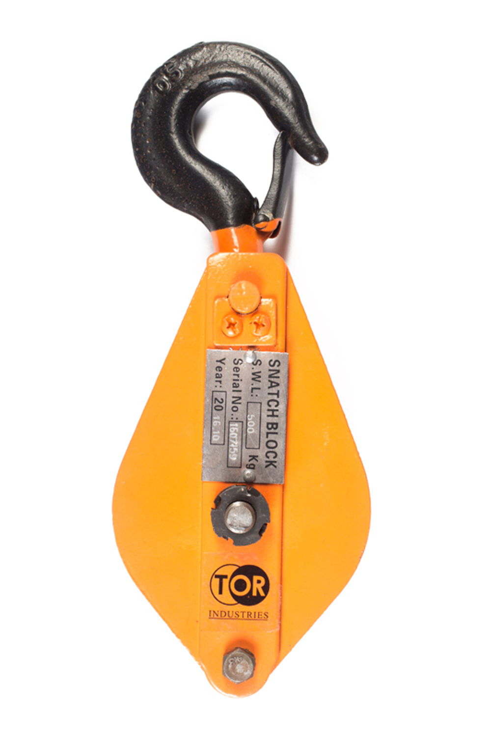 Блок монтажный однорольный с  крюком TOR 3,2 т с откидной щекой (T)*