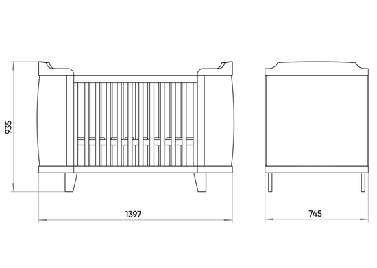 Кроватка-трансформер Elegance (белый/экокожа бежевая)