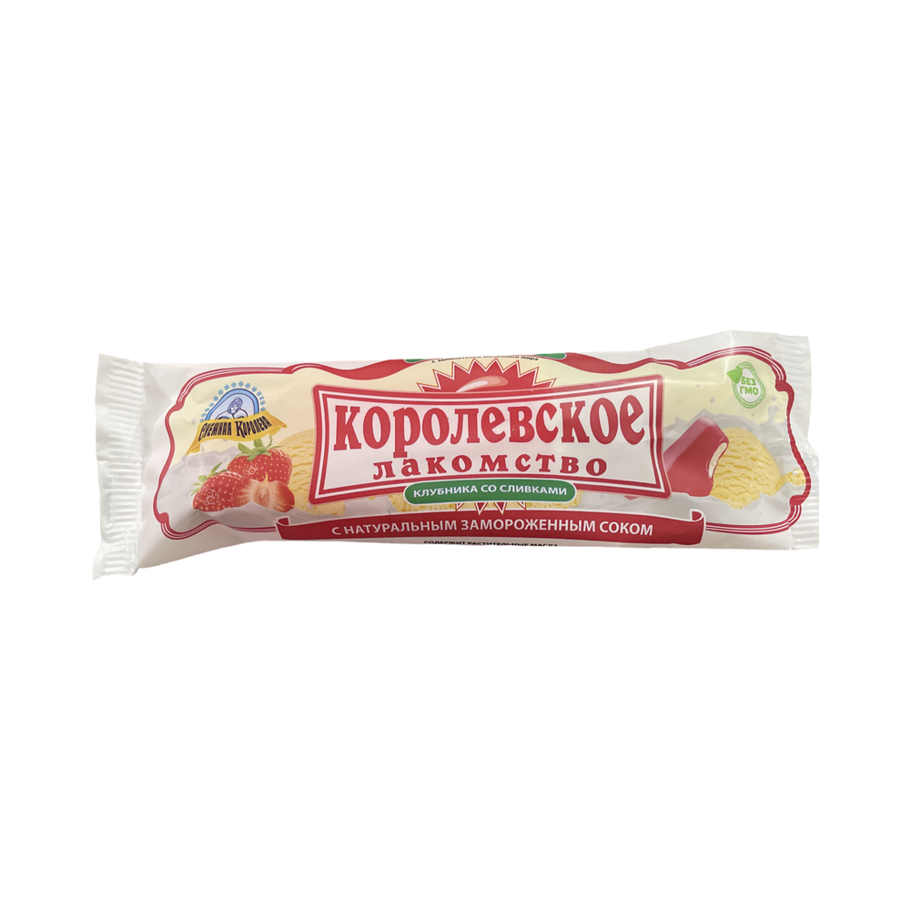 Мороженое "Королевкое лакомство" клубника со сливками, 0.07кг