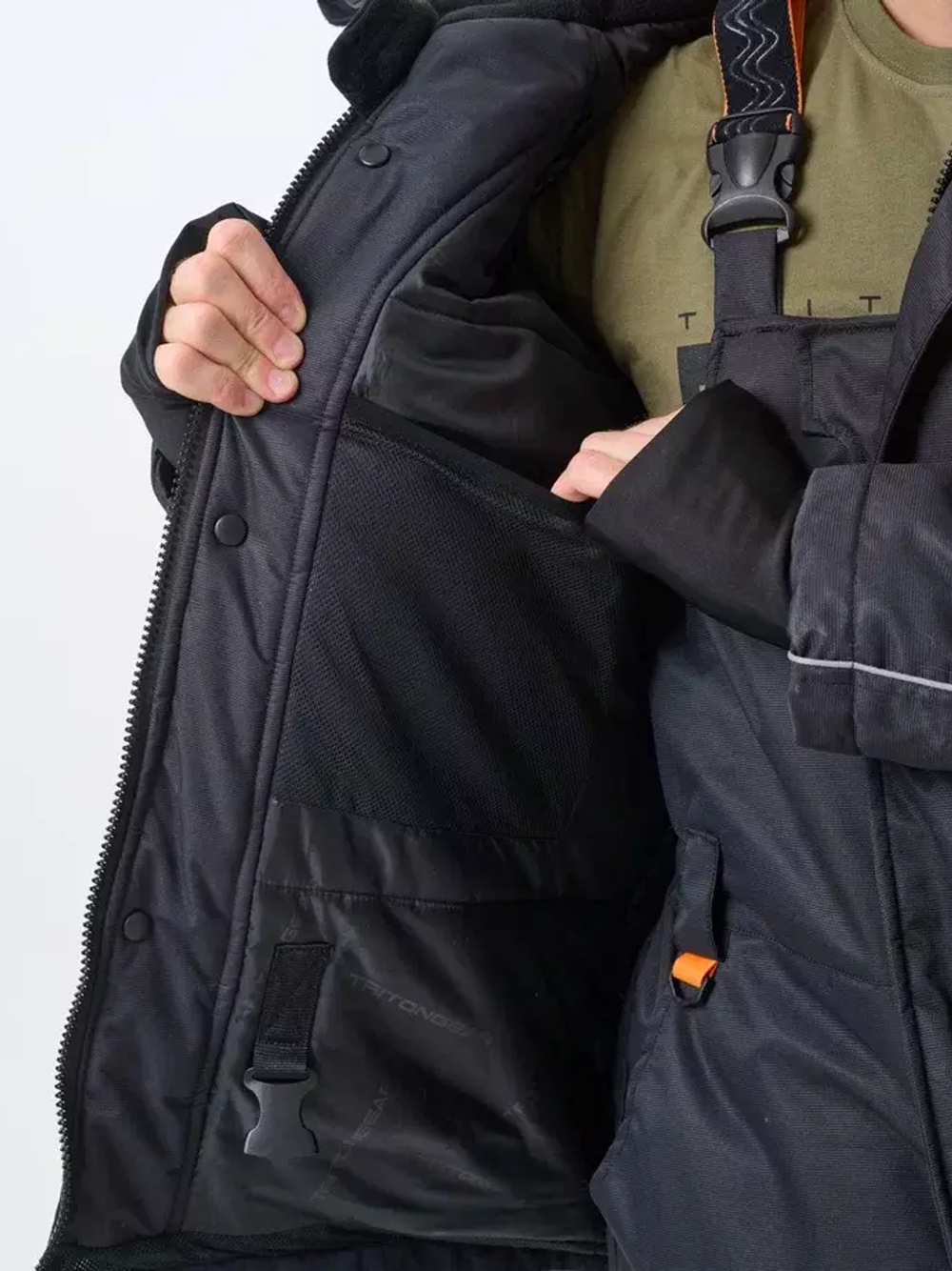 Костюм-поплавок TritonGear S&F Skif -40 (Таслан), Полукомбинезон, Черно-оранжевый