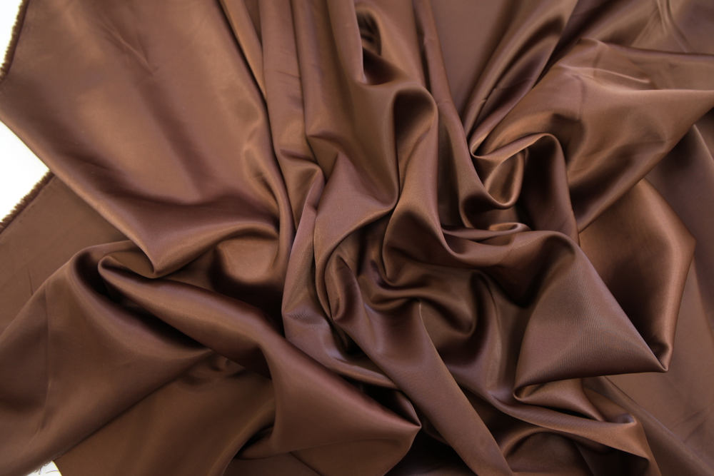 Сатин стрейч коричневый