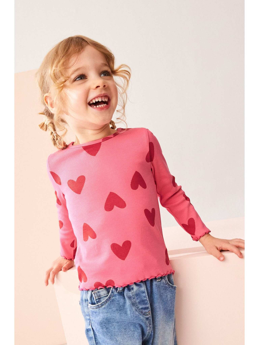 Лонгслив для девочки Next 168-504, Ярко-розовый