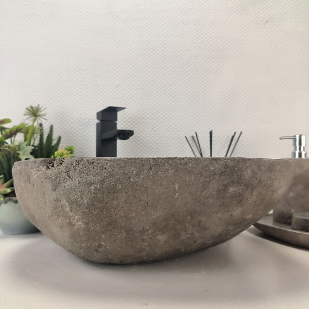 Раковина из речного камня RS-63673 (43*43*15) 0122