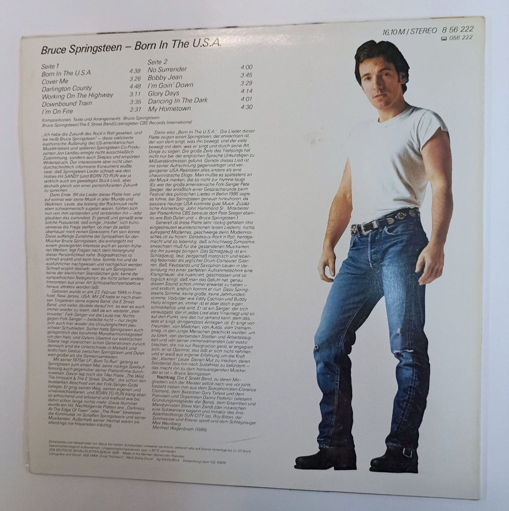 Винтажная виниловая пластинка LP Bruce Springsteen Born In The U.S.A. (GDR 1986)