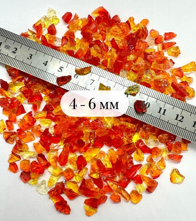 Стеклянная крошка Алая микс фракция № 4