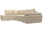 Диван угловой Хьюго левый угол, Бежевый, Экокожа, 101266L
