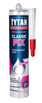 Клей Tytan Professional Classic Fix монтажный каучуковый универсальный прозрачный 310мл/334г