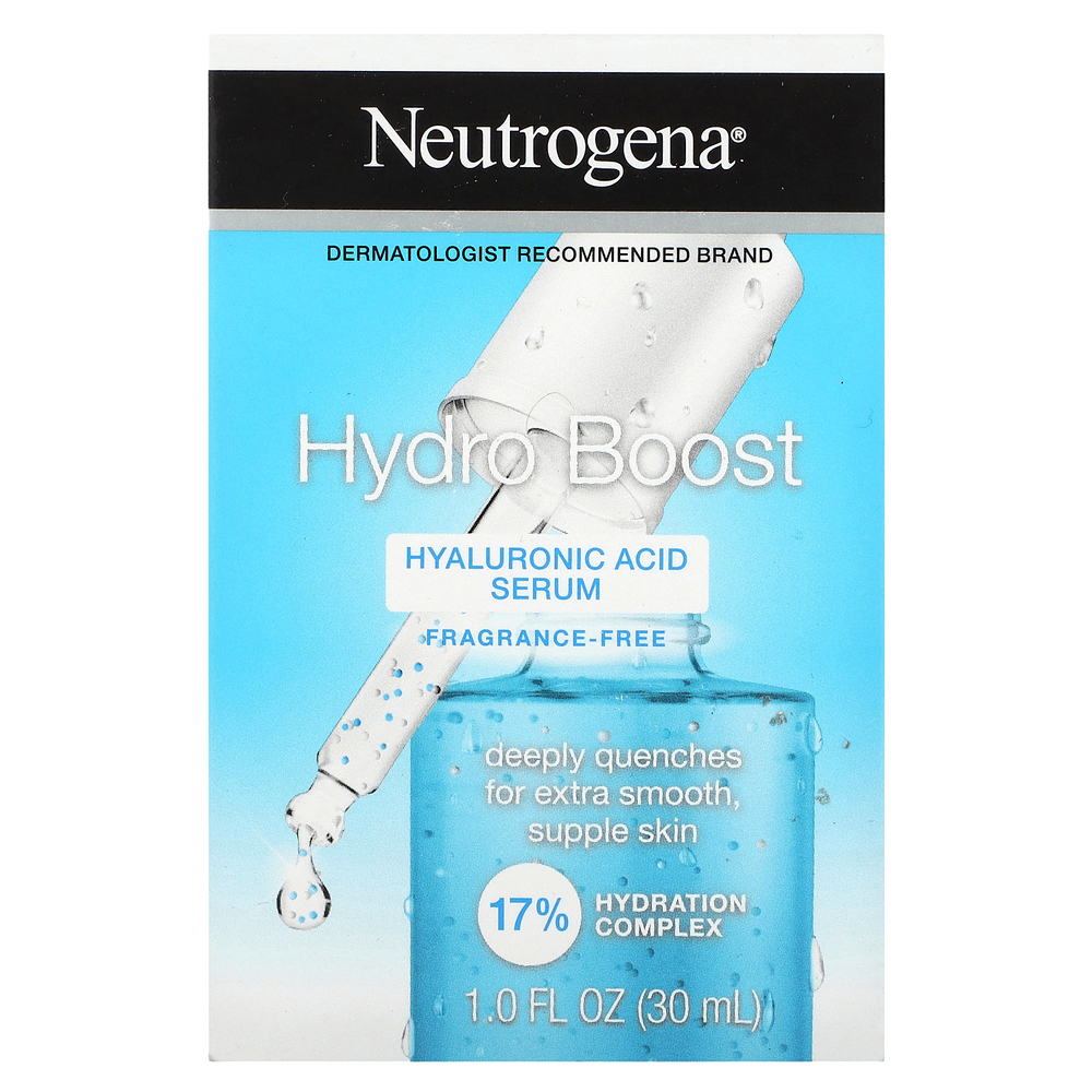 Neutrogena, Hydro Boost, увлажняющая сыворотка с гиалуроновой кислотой, без отдушки, 30 мл (1 жидк. унция)