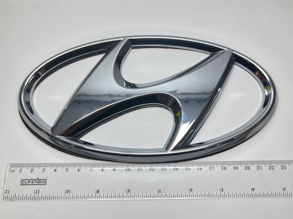 Логотип (шильдик, надпись, эмблема) "Hyundai" 23см для крышки багажника / решетки радиатора / капота