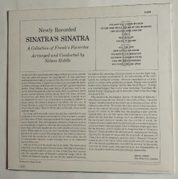 Винтажная виниловая пластинка LP Frank Sinatra Arranged And Conducted By Nelson Riddle (Japan 1985) (No Obi)