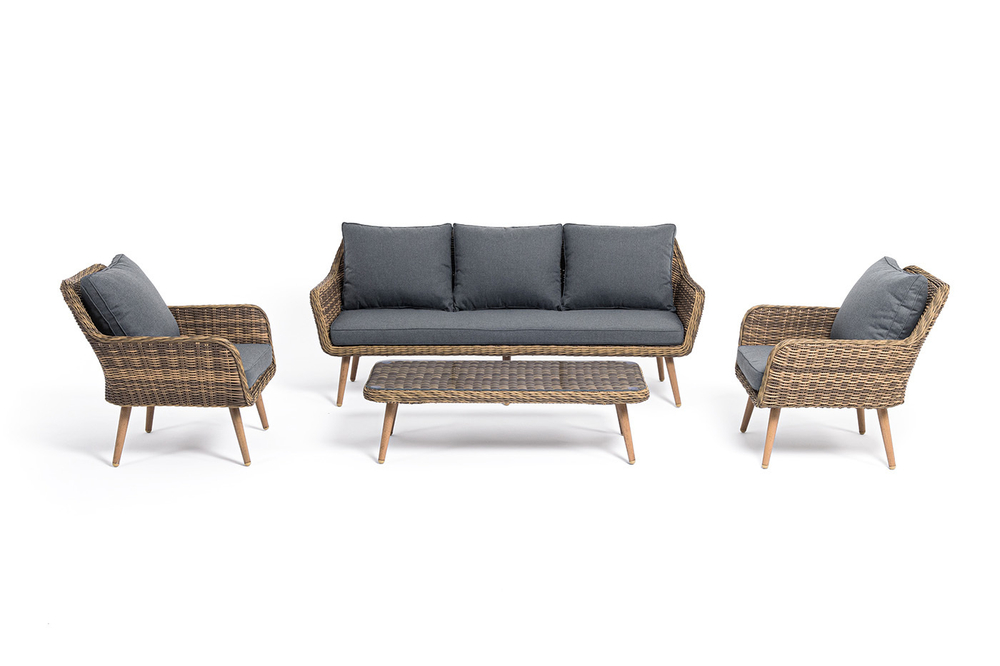 "Прованс" лаунж-зона плетеная из искусственного ротанга, цвет соломенный