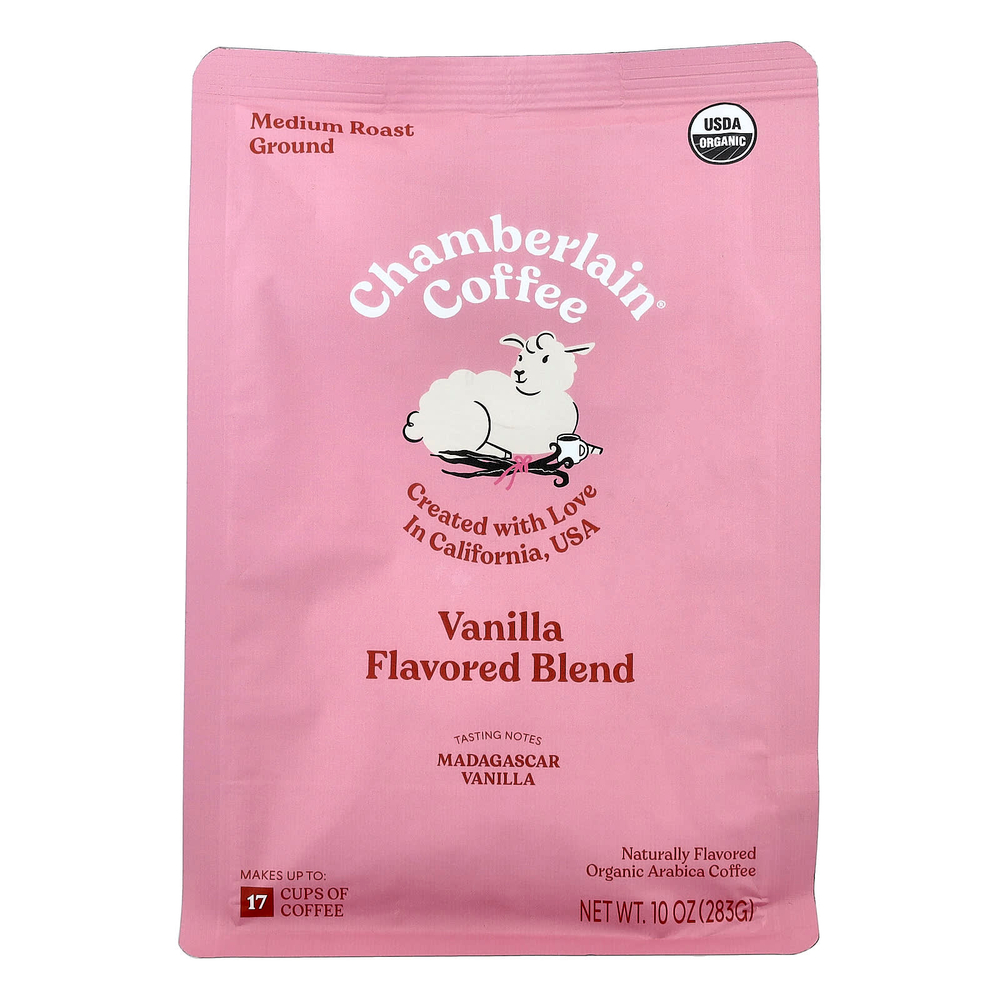 Chamberlain Coffee, органический кофе арабика, молотый, средней обжарки, ваниль, 283 г (10 унций)