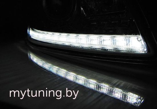 Передние фары daylight black drl для Skoda Octavia II A5 FL