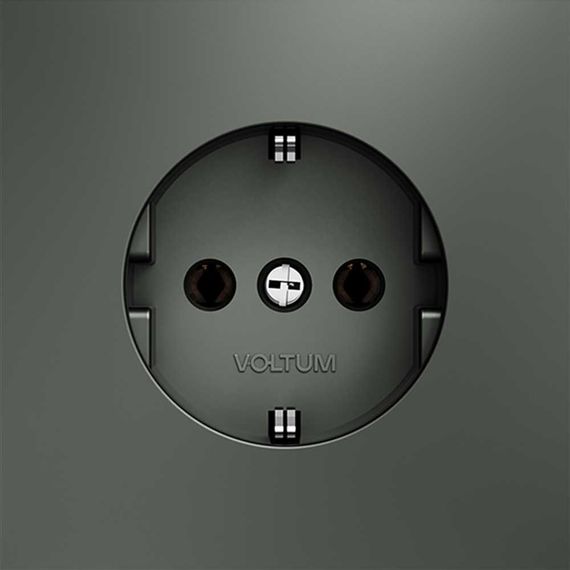 Розетка встраиваемая Voltum S70 с заземлением 16А, (титан) VLS040106