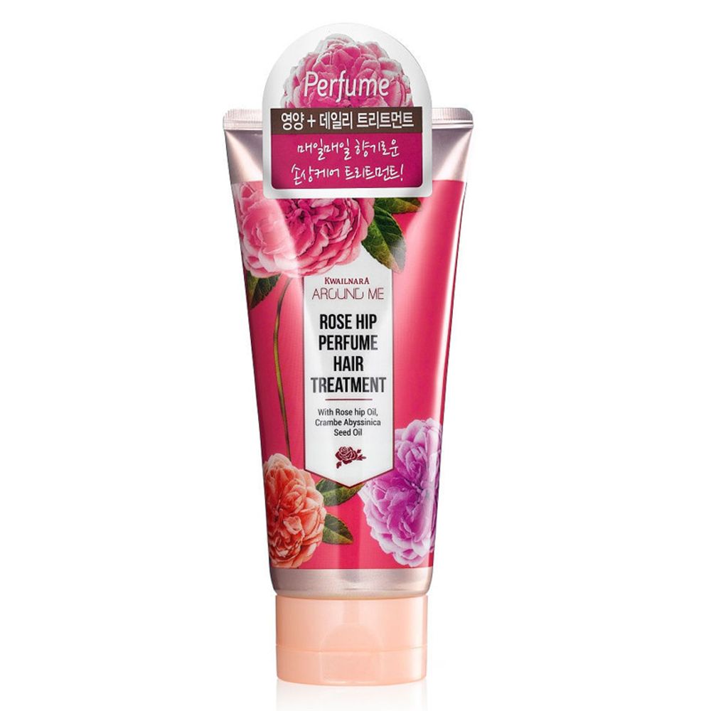 Welcos Rose Around me Rose Hip Perfume Hair Treatment парфюмированная маска для поврежденных волос с маслом шиповника