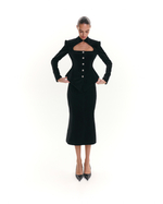 “Velvet moon” Юбка миди годе из шелковистого бархата.