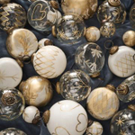 Ёлочное украшение Christmas ornament flat clear gold coloured engraving в асс.