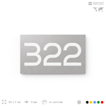 Номер на дверь 322, табличка на дверь для офиса, квартиры, кабинета, аудитории, склада, серая 120х70 мм, Айдентика Технолоджи