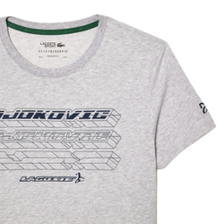 Мужская теннисная футболка Lacoste Men’s Lacoste Tennis x Novak Djokovic Regular Fit T-shirt and Cap Pack - grey chine