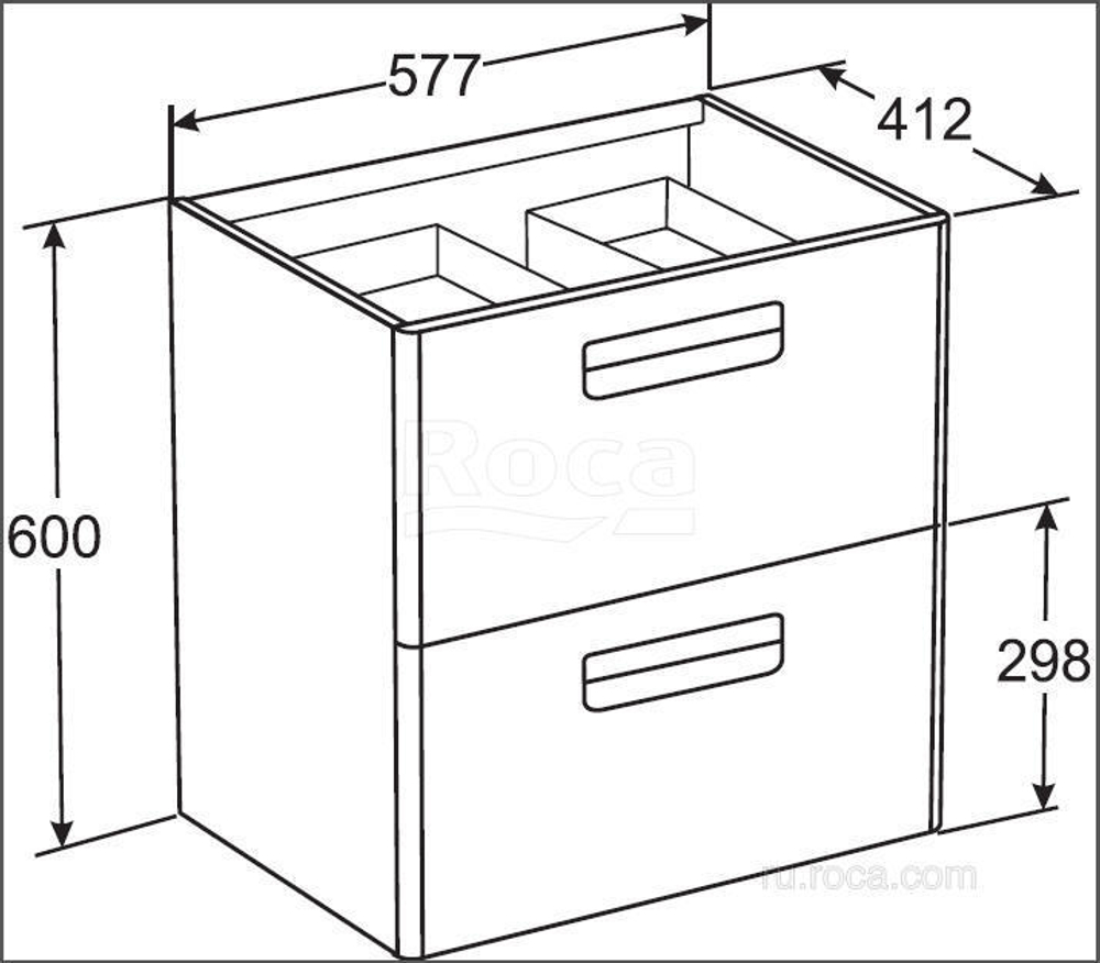 Тумба под раковину Roca The Gap 60 белый глянец ZRU9302879