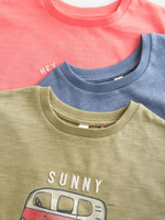 Пижама для мальчика Next AC0-919, 3 шт., Синий, Оранжевый, Бежевый