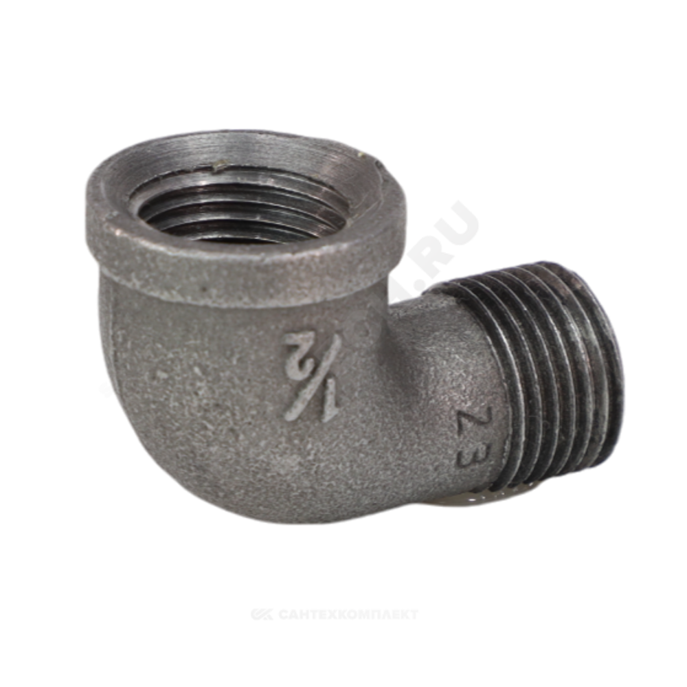 Угольник проходной чугун Ду 20 (3/4") ВР/НР Fittex PLUS