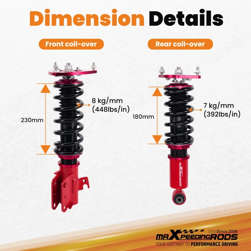 MaXpeedingrods Coilovers Lowering Kit подходит для автомобиля Subaru WRX STI 2008-14 Adj. Height