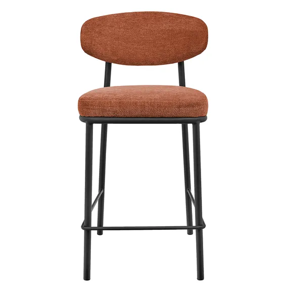 Полубарный стул Arvo 65 см, терракотовый шенилл с черными ножками