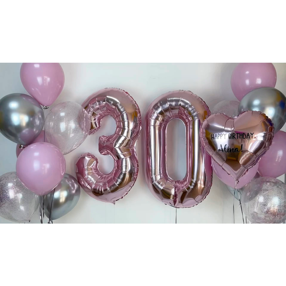 Композиция из шаров на 30 лет HB девушке