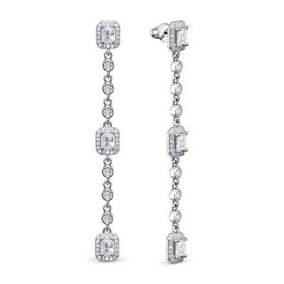 Динамичные серьги с кубическим цирконием